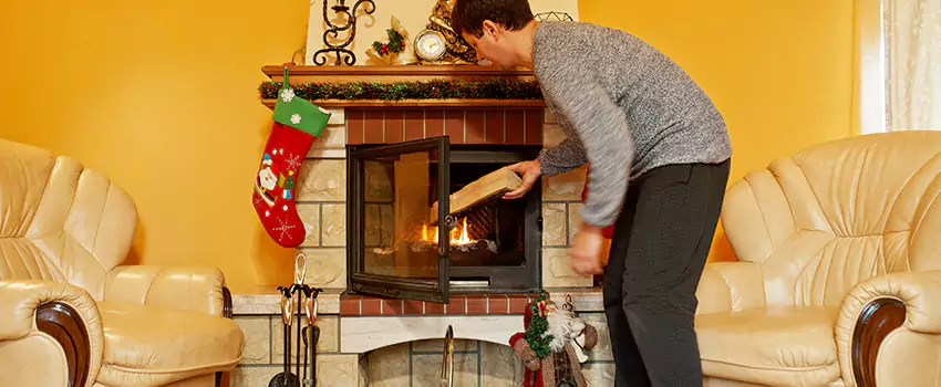 Rusted Metal Fireplace Restoration in Cary, North Carolina